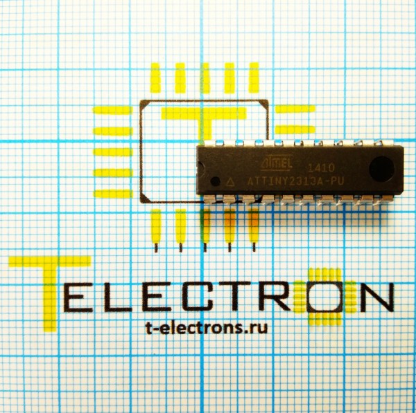  Микроконтроллер 8-Бит, picoPower, AVR, 20МГц, 2КБ Flash, ATtiny2313A-PU 