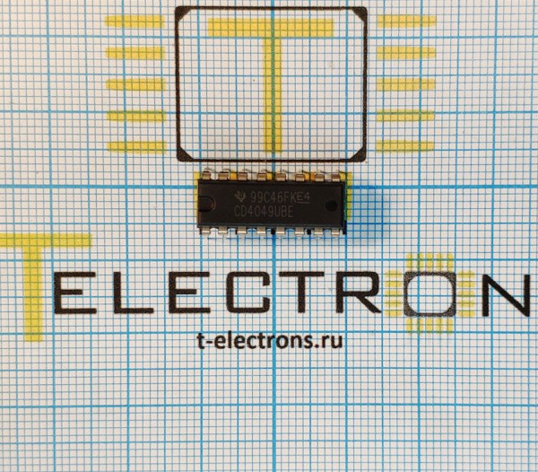  Микросхема CD4049UBE 