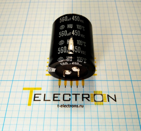  Конденсатор электролитический 560 мкФ x 450 В, HU2W561MCAS5WPEC 