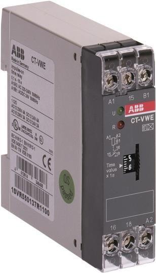  Реле времени CT-VWE (с проскальз. при замык.) 24B AC/DС 220-240В AC 03с..30с. 1ПК ABB 1SVR550137R4100 