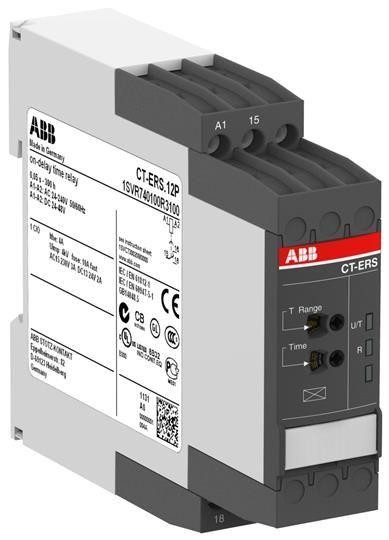  Реле времени CT-ERS.12P (задержка на включ.) 24-240В AC 24-48В DC 0.05c..300ч 1ПК пруж. клеммы ABB 1SVR740100R3100 