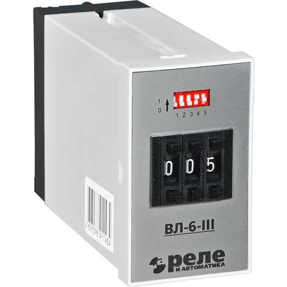  Реле времени ВЛ-6-III 0.1с...999ч 24...220В 50Гц/пост. Реле и Автоматика A8222-76911434 