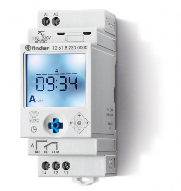  Реле времени цифровое недельное монтаж на рейку 35мм 1CO 16А 24ВAC/DC NFC 35мм IP20 FINDER 126100240000PAS 