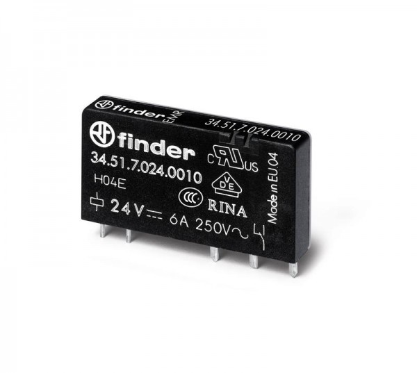  Реле ультратонкое 1CO 6А кат. 24В DC RTII FINDER 345170240010 