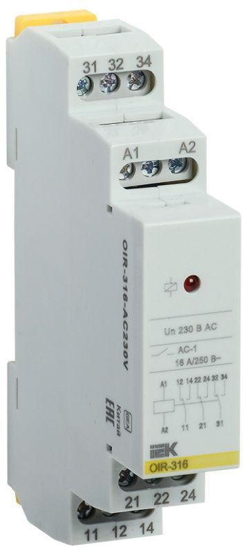  Реле промежуточное OIR 3 конт. (16А) 230В AC ИЭК OIR-316-AC230V 