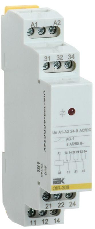  Реле промежуточное OIR 3 конт. (8А) 24В AC/DC ИЭК OIR-308-ACDC24V 