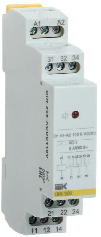  Реле промежуточное OIR 3 конт. (8А) 110В AC/DC ИЭК OIR-308-ACDC110V 