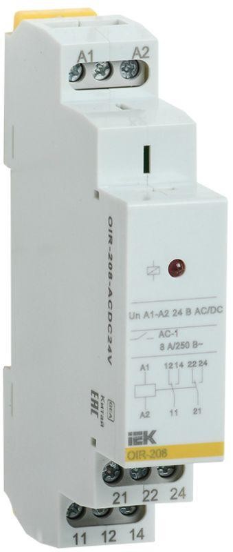  Реле промежуточное OIR 2 конт. (8А) 24В AC/DC ИЭК OIR-208-ACDC24V 