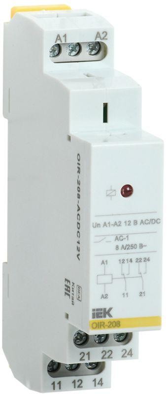  Реле промежуточное OIR 2 конт. (8А) 12В AC/DC ИЭК OIR-208-ACDC12V 
