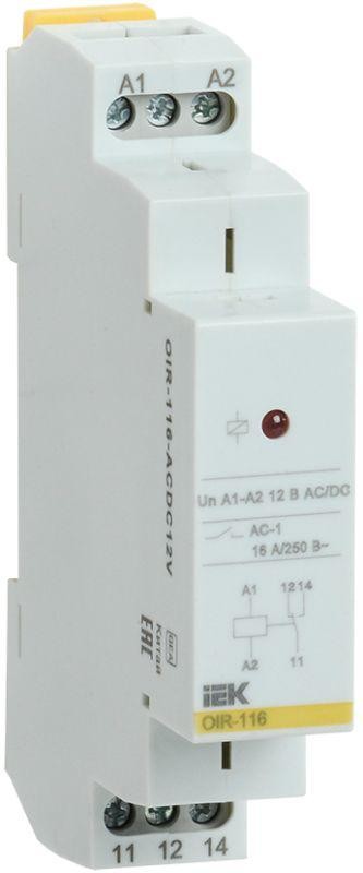  Реле промежуточное OIR 1 конт. (16А) 12В AC/DC ИЭК OIR-116-ACDC12V 