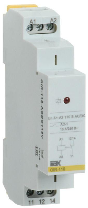 Реле промежуточное OIR 1 конт. (16А) 110В AC/DC ИЭК OIR-116-ACDC110V 