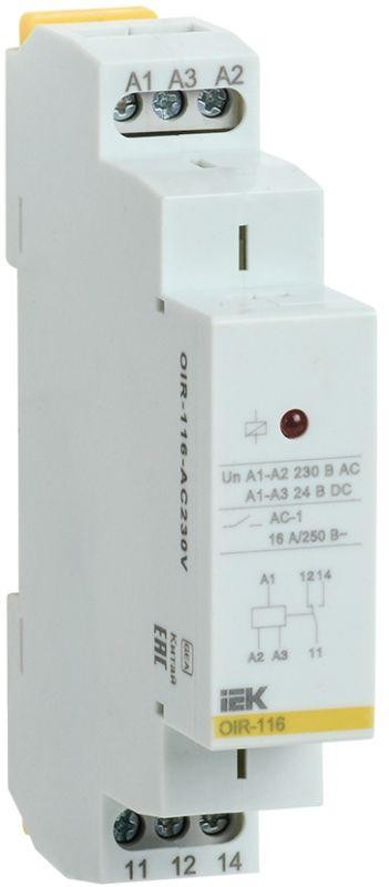  Реле промежуточное OIR 1 конт. (16А) 230В AC ИЭК OIR-116-AC230V 