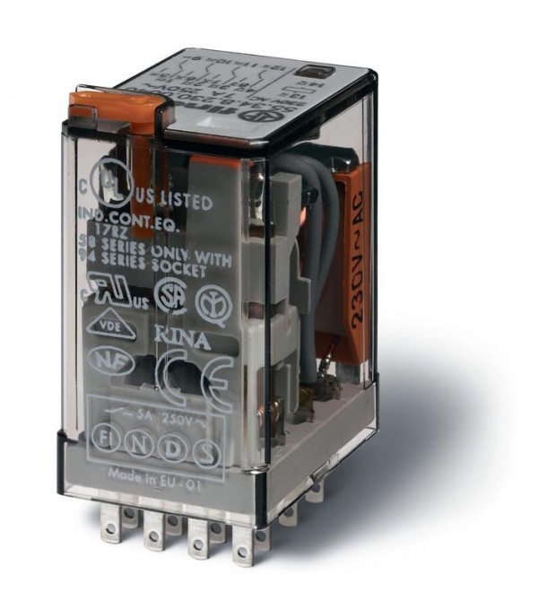  Реле миниатюрное 4CO 7А кат. 230В AC RTI FINDER 553482300000 