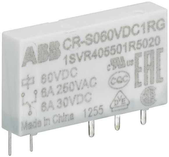  Реле CR-S060VDC1RG 60В DC 1ПК (250мА) позол. конт. ABB 1SVR405501R5020 