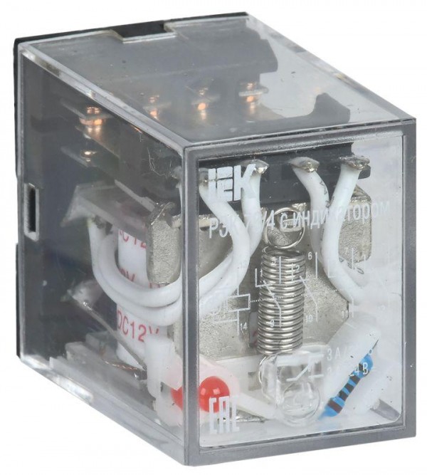  Реле РЭК 78-4(MY4) с инд. 3А 12В DC ИЭК RRP20-4-03-012D-LED 
