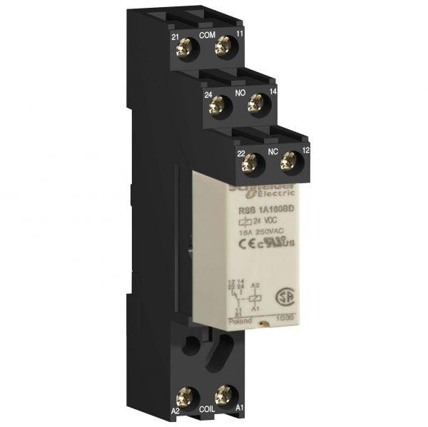  Реле 2CO 24В пост. ток с розеткой SchE RSB2A080BDS 