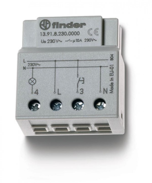  Реле шаговое электронное 1NO 10А 230В AC монтаж в коробке IP20 FINDER 139182300000PAS 