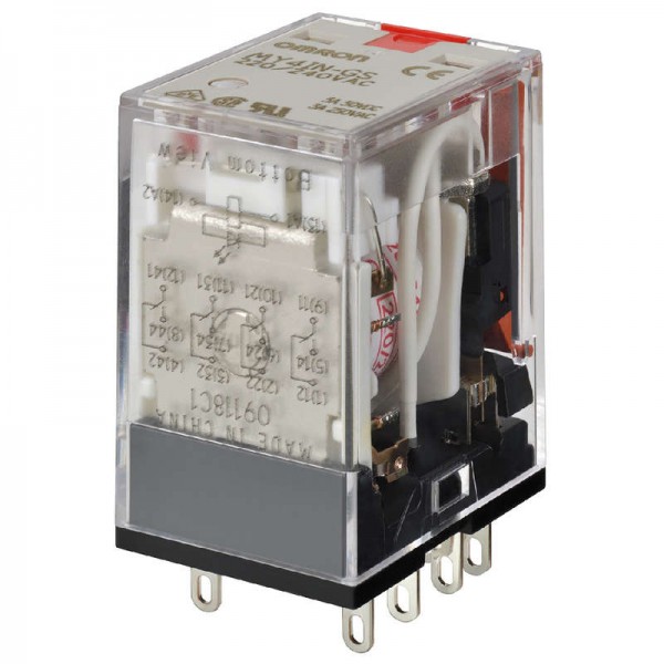  Реле MY-GS 4PDT MY4INGSDC12BYOMZ светодиод. индикатор тест. кнопка 12В DC Omron 686167 