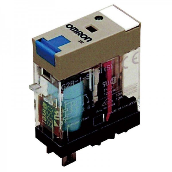  Реле G2R1SNDI24DCSNEW 1п светодиод. индикатор диод и тест. кнопка 24В DC 10А Omron 125358 