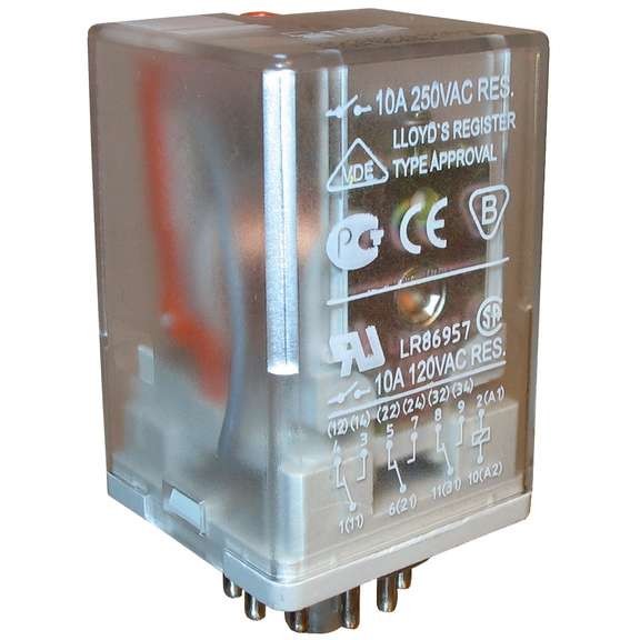  Реле R15-2013-23-1220-WTLD 10А 3СО 220В пост. тест-кнопка светодиод выпрям. диод Relpol A8130-804616 