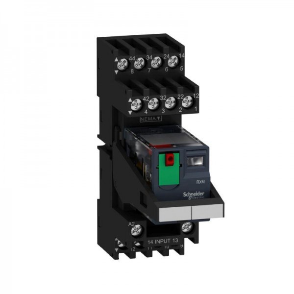  Комплект ZELIO реле/колодка 4С/О 230В 6А маркировка/скоба SchE RXM4AB2P7PVM 