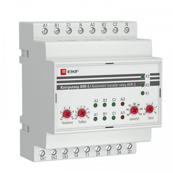  Контроллер АВР на 2 ввода с секционированием AVR-3 PROxima EKF rel-avr-3 