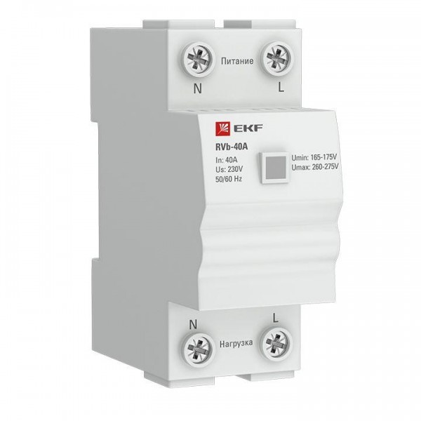  Реле напряжения RVb-40A (сквозное подкл.) Basic EKF rvb-40a 