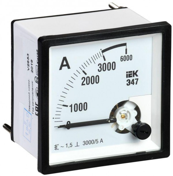  Амперметр Э47 72х72мм 3000/5А кл. точн. 1.5 ИЭК IPA10-6-3000-E 