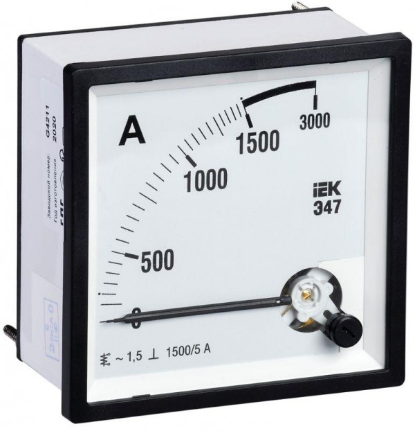  Амперметр Э47 96х96мм 1500/5А кл. точн. 1.5 IEK IPA20-6-1500-E 