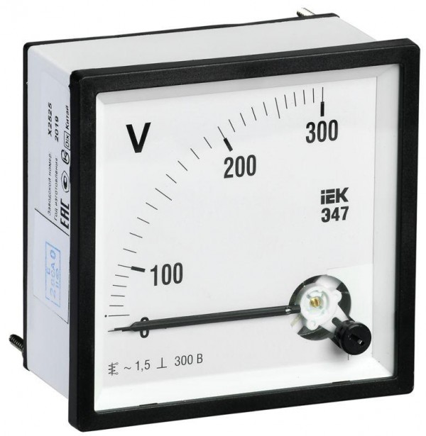  Вольтметр Э47 96х96мм 300В кл. точн. 1.5 ИЭК IPV20-6-0300-E 