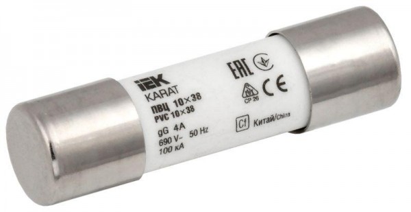  Вставка плавкая цилиндрическая ПВЦ 10х38 4А KARAT ИЭК MFL10-004 