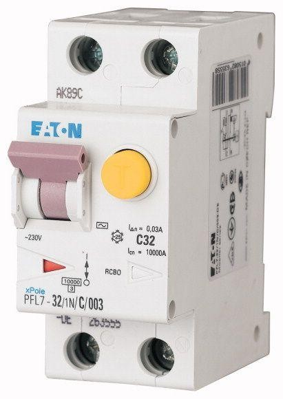  Выключатель авт. диф. тока 1+N С 32/0.03А (AC) 10кА PFL7-32/1N/C/003-DE EATON 263555 