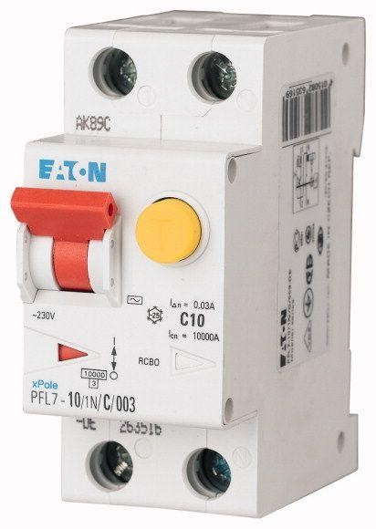  Выключатель авт. диф. тока 1+N С 10/0.03А (AC) 10кА PFL7-10/1N/C/003-DE EATON 263516 