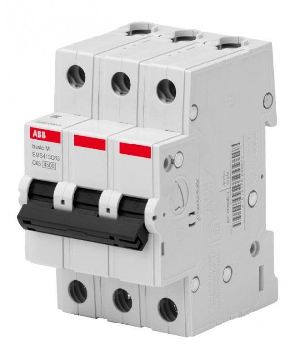  Выключатель автоматический модульный 3п C 20А 4.5кА Basic M BMS413C20 ABB 2CDS643041R0204 