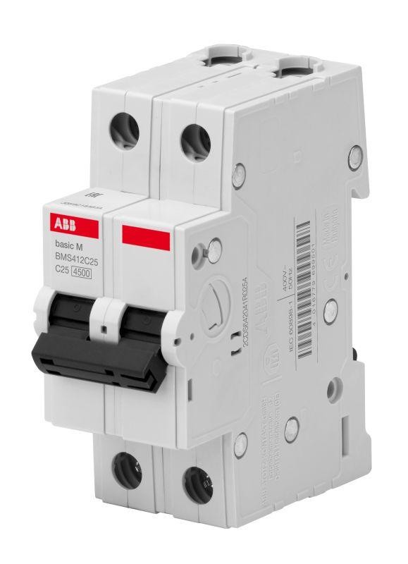  Выключатель автоматический модульный 2п C 63А 4.5кА Basic M BMS412C63 ABB 2CDS642041R0634 