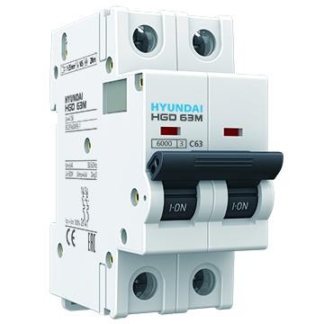  Выключатель автоматический 2п C 6кА HGD63-M 2PMCS0000C 00006 6А HYUNDAI 13.04.000870 