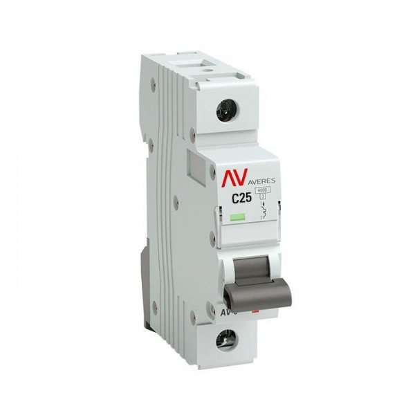  Выключатель автоматический модульный 1п C 25А 10кА AV-10 AVERES EKF mcb10-1-25C-av 