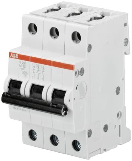  Выключатель автоматический модульный 3п B 2А 6кА S203 ABB 2CDS253001R0025 