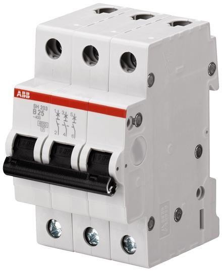  Выключатель автоматический модульный 3п C 8А 6кА SH203 C 8 ABB 2CDS213001R0084 