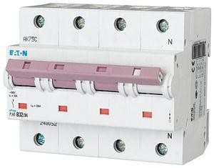  Выключатель автоматический модульный 4п (3P+N) D 32А 25кА PLHT-D32/3N EATON 248070 