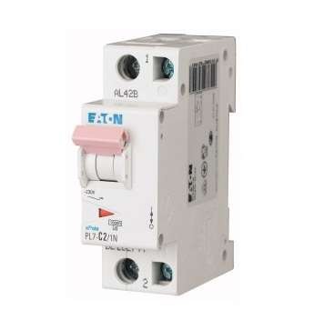  Выключатель автоматический модульный 2п (1P+N) B 2А 10кА PL7-B2/1N EATON 165218 