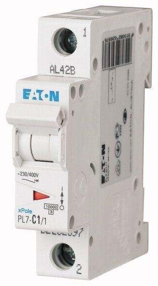  Выключатель автоматический модульный 1п D 1А 10кА PL7-D1/1 EATON 165071 
