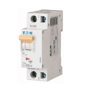  Выключатель автоматический модульный 2п (1P+N) B 13А 10кА PL7-B13/1N EATON 262729 