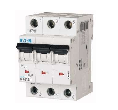  Выключатель автоматический модульный 3п C 13А 6кА PL6-C13/3 EATON 286600 