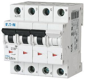  Выключатель автоматический модульный 4п (3P+N) B 32А 15кА FAZ-B32/3N EATON 278952 
