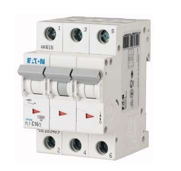  Выключатель автоматический модульный 3п C 8А 10кА PL7-C8/3 EATON 165132 