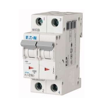  Выключатель автоматический модульный 2п C 8А 10кА PL7-C8/2 EATON 165100 