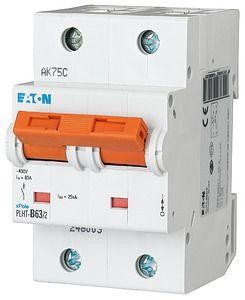  Выключатель автоматический модульный 2п B 63А 25кА PLHT-B63/2 EATON 248003 