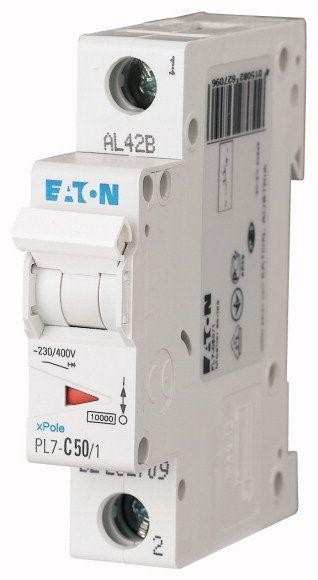  Выключатель автоматический модульный 1п C 50А 10кА PL7-C50/1 EATON 262709 