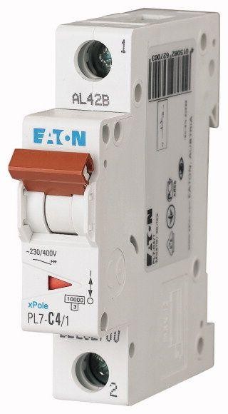  Выключатель автоматический модульный 1п C 4А 10кА PL7-C4/1 EATON 262700 